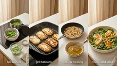 Sałatka z bobem i halloumi z truskawkami – lekki obiad na lato w 20 minut