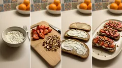 Kanapki z twarożkiem i truskawkami: słodkie śniadanie z białkiem w 10 minut