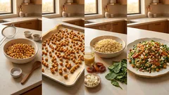 Sałatka z bulgurem i pieczoną ciecierzycą – sycący lunch do pracy